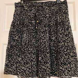 LOFT Black and Cream A-Line Skirt